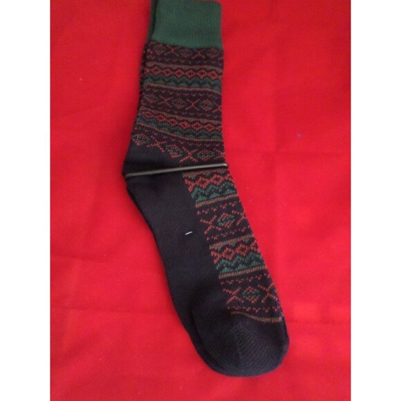 1 Pair Large Marc Ecko Cut & Sew Cotton Crew Socks 6-12 Zig Zag - Picture 5 of 5